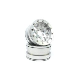 Kovové Beadlock CNC disky Absima Metsafil 2.2 PT-MESH silver/silver, 2ks - 1