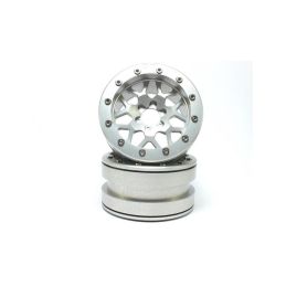 Kovové Beadlock CNC disky Absima Metsafil 2.2 PT-MESH silver/silver, 2ks - 2