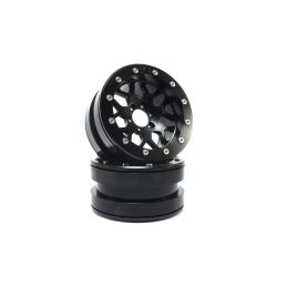 Kovové Beadlock CNC disky Absima Metsafil 2.2 PT-MESH black/black, 2ks - 1
