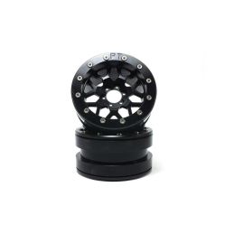 Kovové Beadlock CNC disky Absima Metsafil 2.2 PT-MESH black/black, 2ks - 2