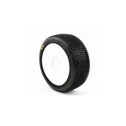 HOT DICES V2 BUGGY S2 (SOFT) nalepené pneumatiky, bílé disky, 2 ks. - 1