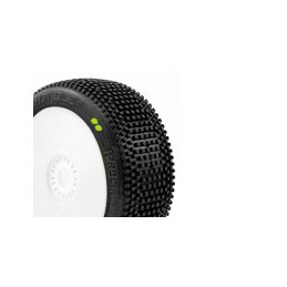 HOT DICES V2 BUGGY S2 (SOFT) nalepené pneumatiky, bílé disky, 2 ks. - 2 HOT DICES V2 BUGGY S2 (SOFT) nalepené pneumatiky, bílé disky, 2 ks. - 2