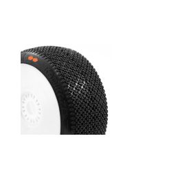 KAMIKAZE V2 BUGGY S3 (MEDIUM) nalepené pneumatiky, bílé disky, 2 ks. - 2