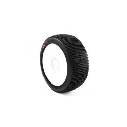 TRIGON V3 BUGGY S3 (MEDIUM) nalepené pneumatiky, bílé disky, 2 ks. - 1