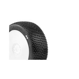 CLAYMORE V2 BUGGY S1 (SUPER SOFT) nalepené pneumatiky, bílé disky, 2 ks. - 2