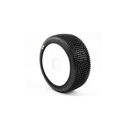 HOT DICES V2 BUGGY S1 (SUPER SOFT) nalepené pneumatiky, bílé disky, 2 ks. - 1