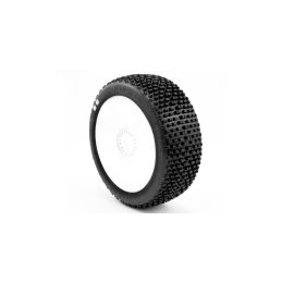 H-BLOCK V2 BUGGY S1 (SUPER SOFT) nalepené pneumatiky, bílé disky, 2 ks. - 1