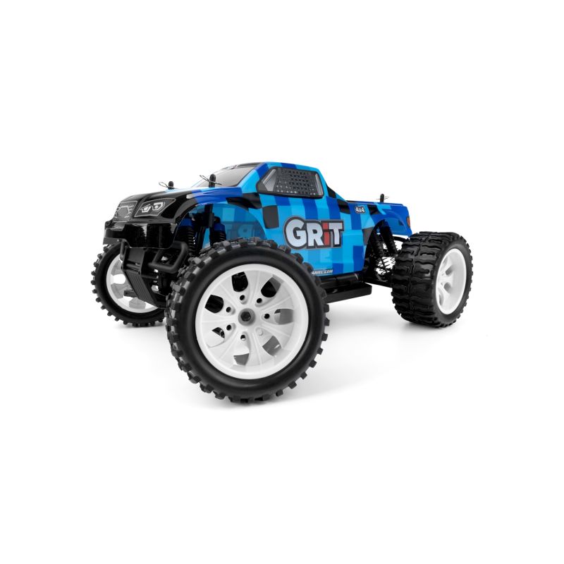 HiMOTO 1:10 Monster Truck EMXT-1 2,4 GHz RTR set, modrá (kostky) - 1 HiMOTO 1:10 Monster Truck EMXT-1 2,4 GHz RTR set, modrá (kostky) - 1