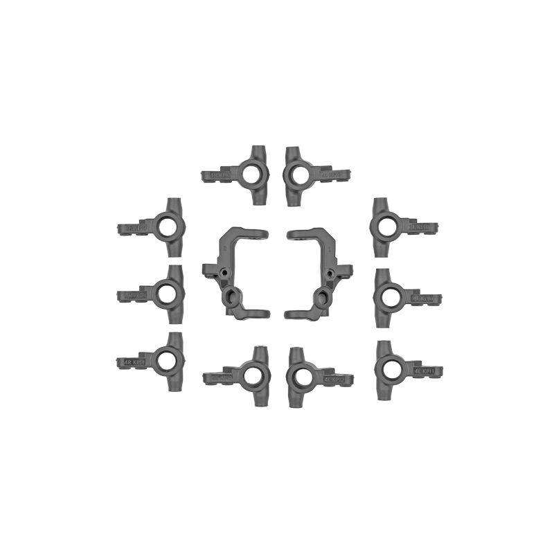 RC10B7 FT V2 Závěsy a těhlice řízení, karbon - 1 RC10B7 FT V2 Závěsy a těhlice řízení, karbon - 1
