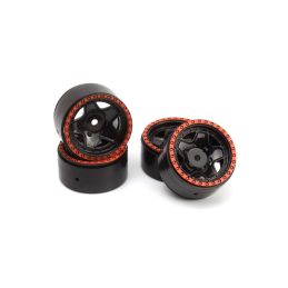 CL-5 Beadlock disky 1.2in (červené/4 ks) - 1