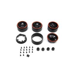 CL-5 Beadlock disky 1.2in (červené/4 ks) - 2