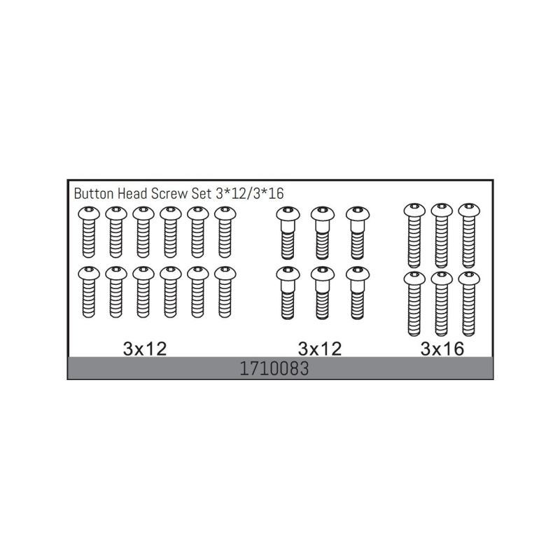 Button Head Screw Set 3*12/3*16 - 1 Button Head Screw Set 3*12/3*16 - 1