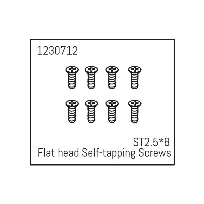 1230712 - Flat head Self-tapping screws ST2.5*8 (8) - Khamba - 1