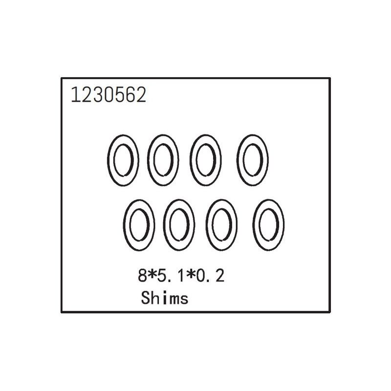 Shims 8*5.1*0.2 (8) - 1 Shims 8*5.1*0.2 (8) - 1