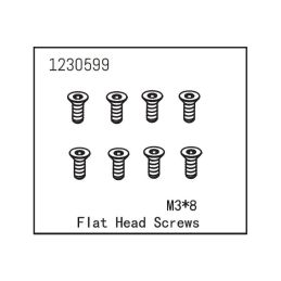 Flat Head Screw M3*8 (8) - 2 Flat Head Screw M3*8 (8) - 2