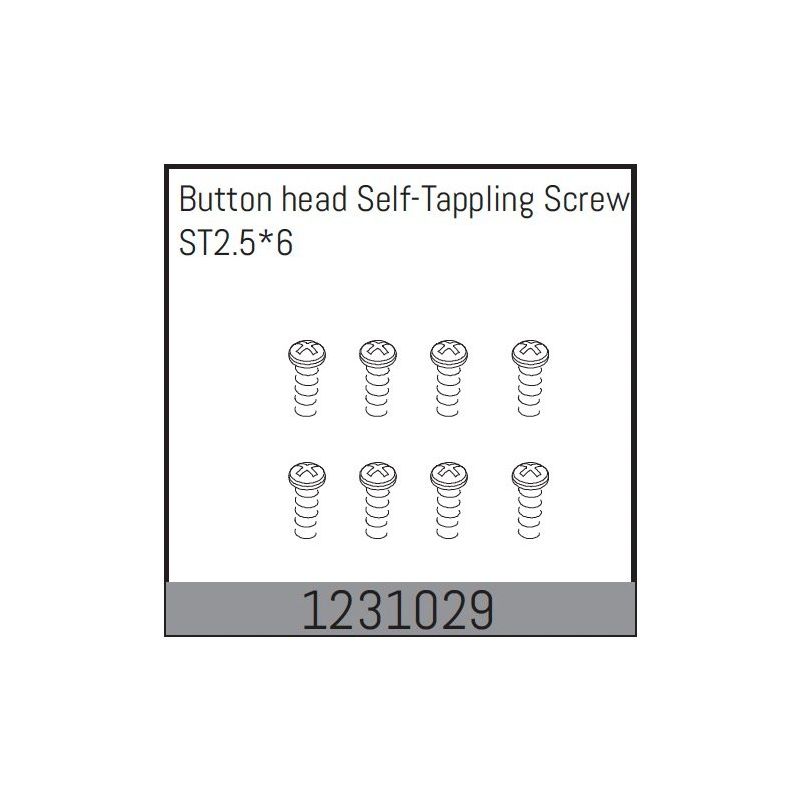 1231029 - Button Head Screws M2.5*6 (8) - 1