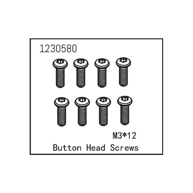Button Head Screw M3*12 (8) - 1 Button Head Screw M3*12 (8) - 1