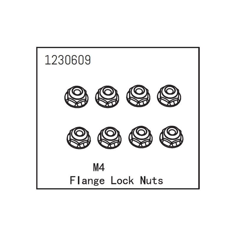 Flange Lock Nut M4 (8) - 1 Flange Lock Nut M4 (8) - 1