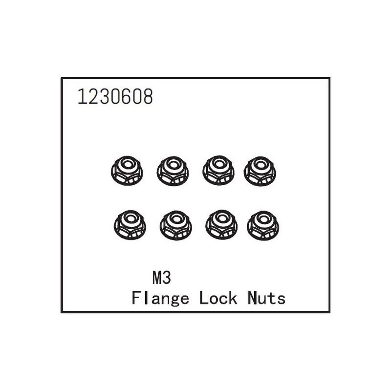 Flange Lock Nut M3 (8) - 1 Flange Lock Nut M3 (8) - 1