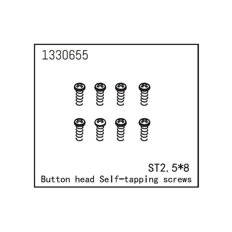1330655 - Button Head self-tapping Screws ST2.5*8 (8) - 1