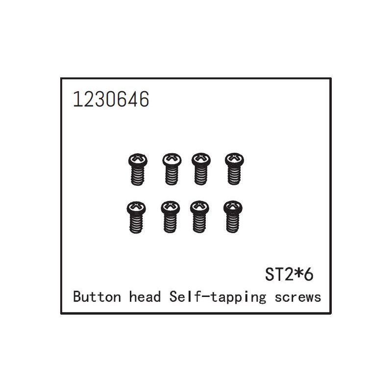 1230646 - Button Head Screws - Selftapping M2*6 (8) - 1