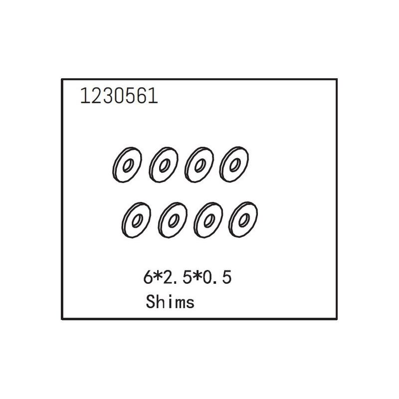 Shims 6*2.5*0.5 (8) - 1 Shims 6*2.5*0.5 (8) - 1