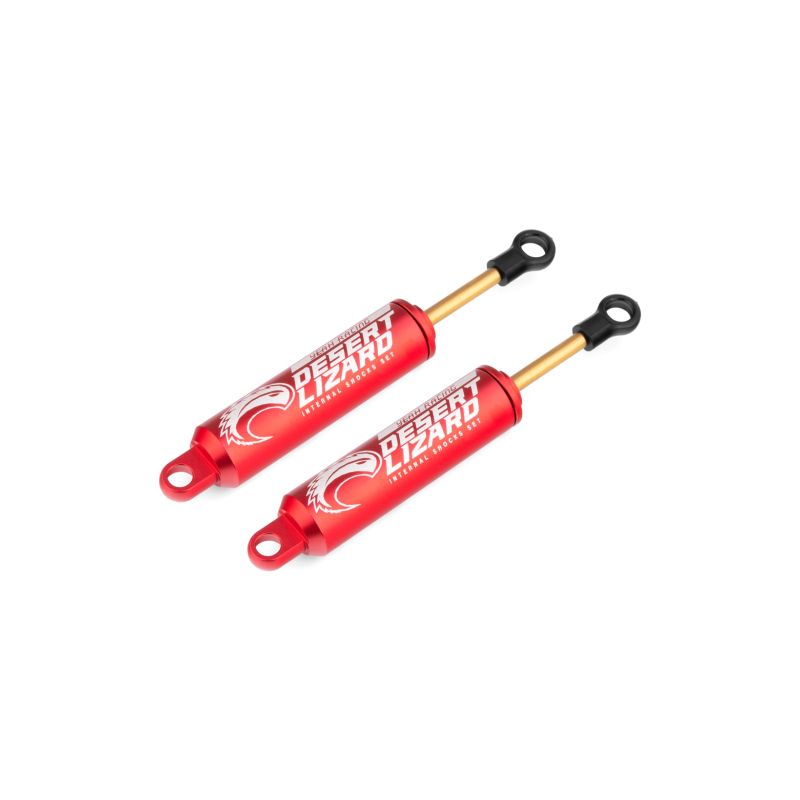 Hliníkové olejové tlumiče Desert Lizard, červené 90mm ( 2 ks ) - 1