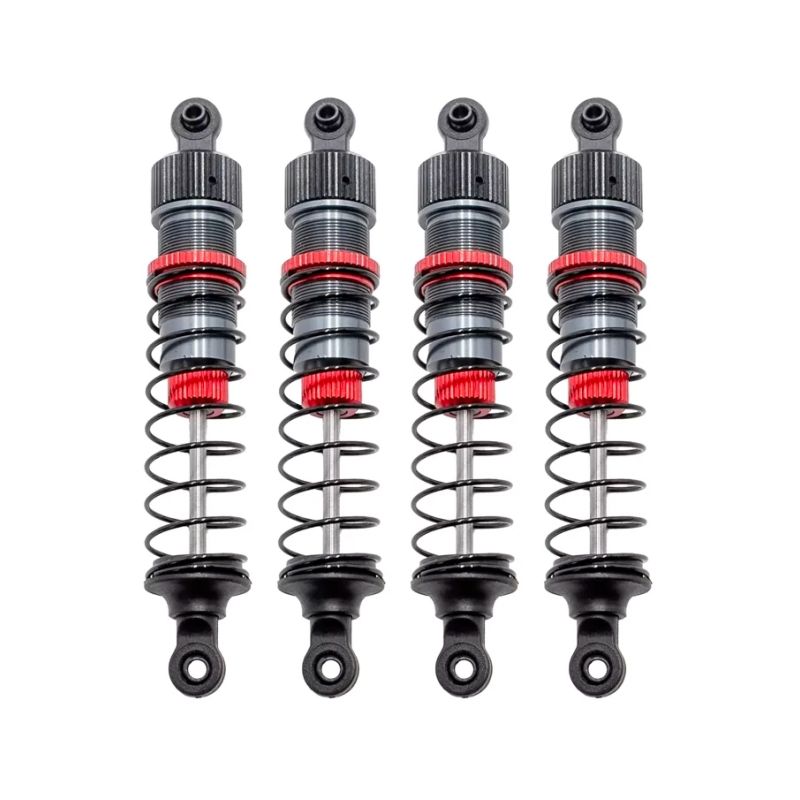 1/12 85mm Hliníkové olejové tlumiče kompletní vč. 3 sad pružin (H/S/M), 4 ks - 1