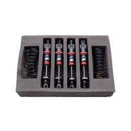 1/12 85mm Hliníkové olejové tlumiče kompletní vč. 3 sad pružin (H/S/M), 4 ks - 3