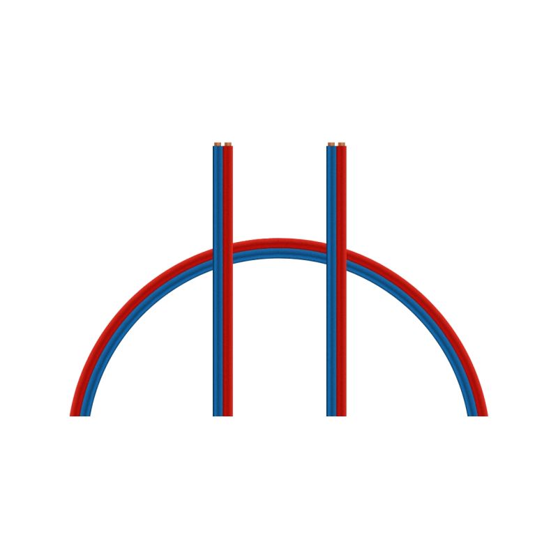 Kabel dvoulinka 2x0,35 mm2, modro/červená (PVC) - 1