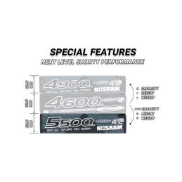 HV Ultra LCG Modified Shorty GRAPHENE-4.2 5500mAh Hardcase aku - 7.6V LiPo - 130C/65C - 3