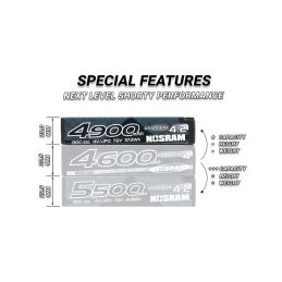 HV Ultra LCG Modified Shorty GRAPHENE-4.2 4900mAh Hardcase aku - 7.6V LiPo - 130C/65C - 3