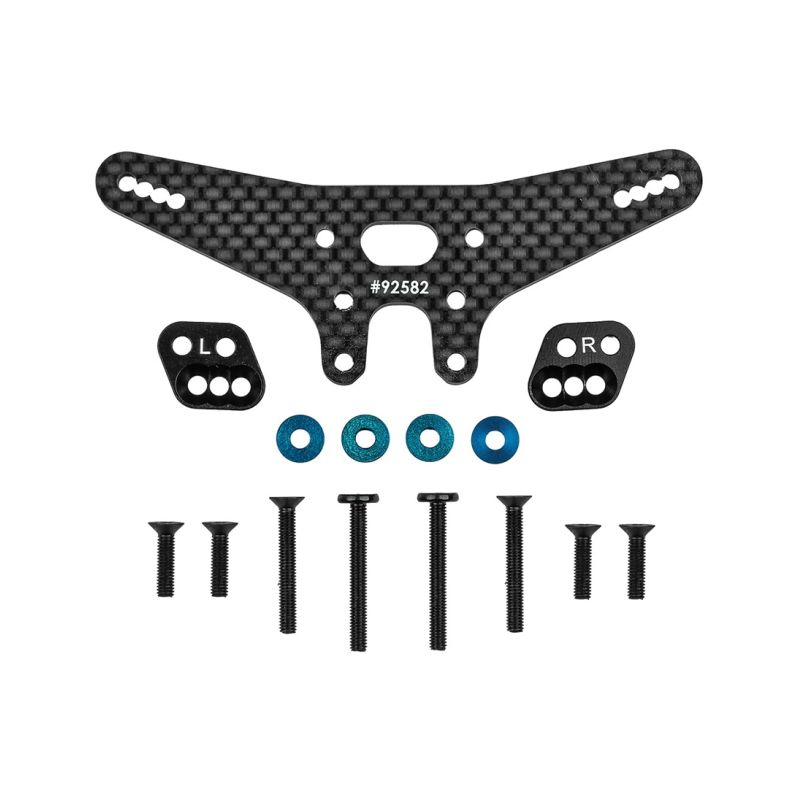 RC10B7.1 FT Konverzní sada zadní věže tlumičů Gull Dropper desek, - 2mm - 1