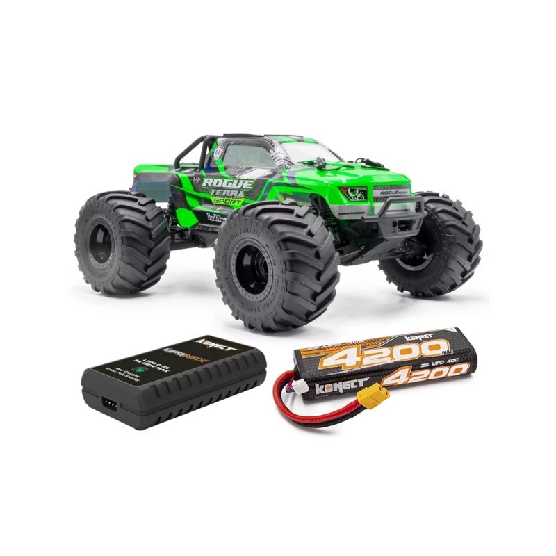 ROGUE TERRA SPORT RTR Brushless Monster Truck 4WD, zelená + akumulátor a nabíječ - 1