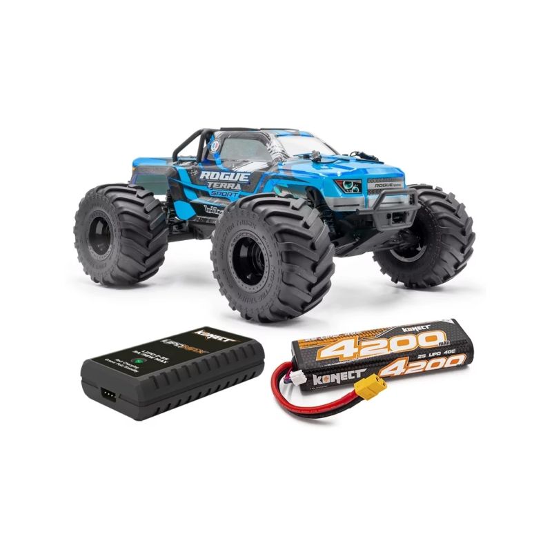 ROGUE TERRA SPORT RTR Brushless Monster Truck 4WD, modrá + akumulátor a nabíječ - 1