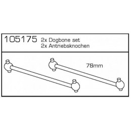 Hnací hřídel 78mm B/T (2ks)